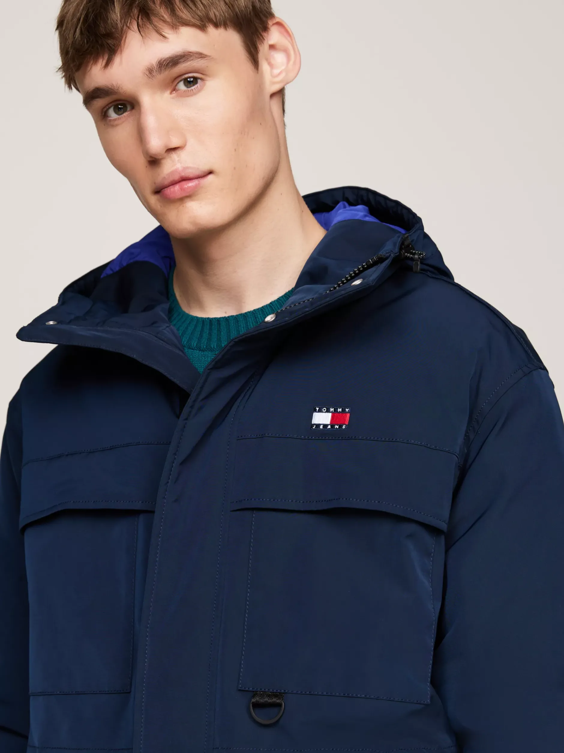 Kurtki & Płaszcze*Tommy Hilfiger Płócienna Kurtka Puchowa DARK NIGHT NAVY
