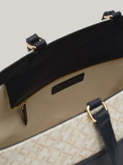 Torebki Tote*Tommy Hilfiger Płócienna Torba Typu Tote W żakardowy Wzór SPACE BLUE