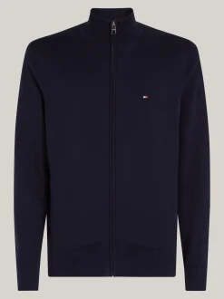 Swetry|Dzianina*Tommy Hilfiger Półgolf Z Zapięciem Na Zamek DESERT SKY