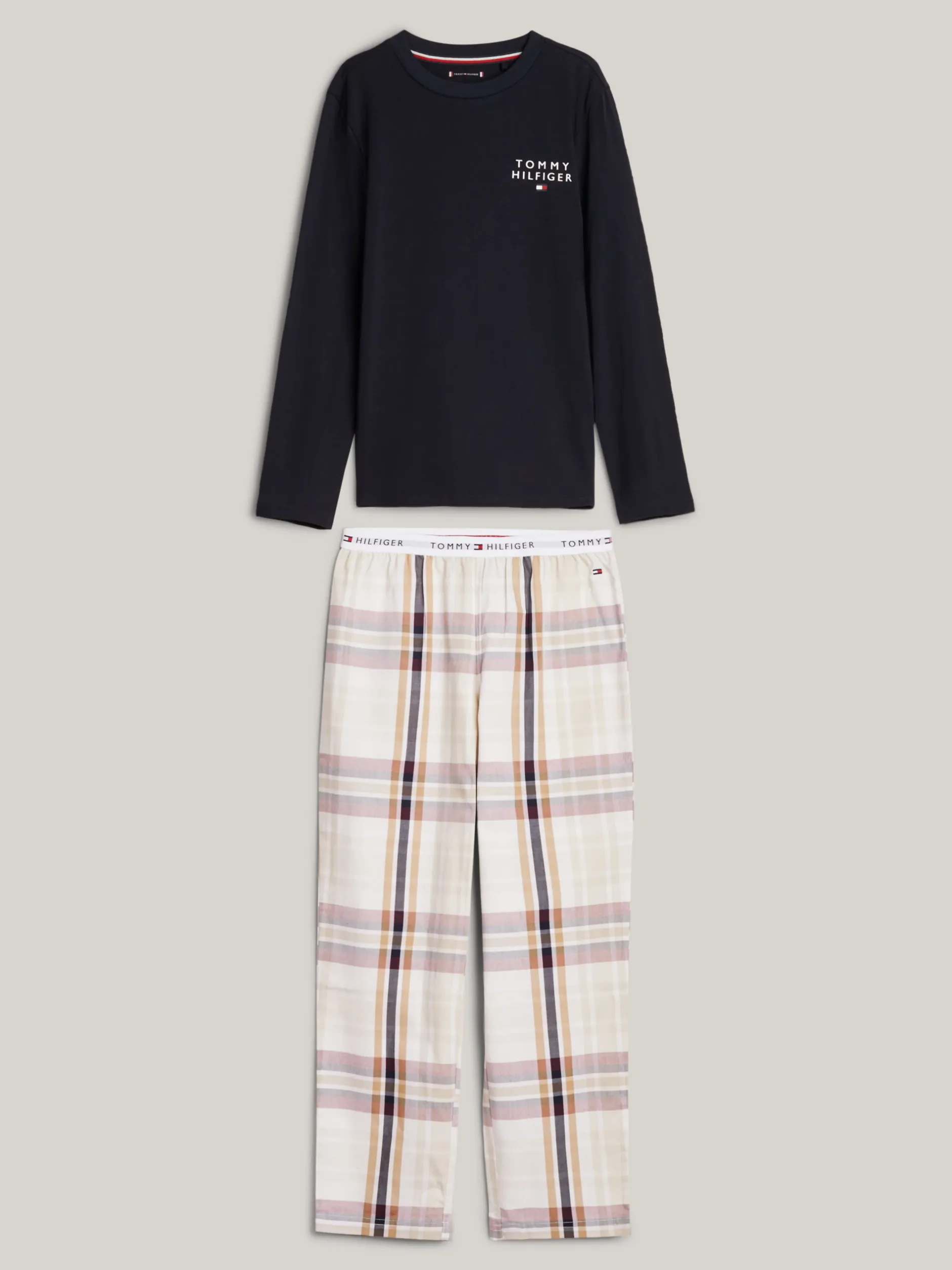 Underwear & Socks*Tommy Hilfiger Piżama TH Signature Z Logo DESERT SKY/ BLANKET STRIPE CHECK