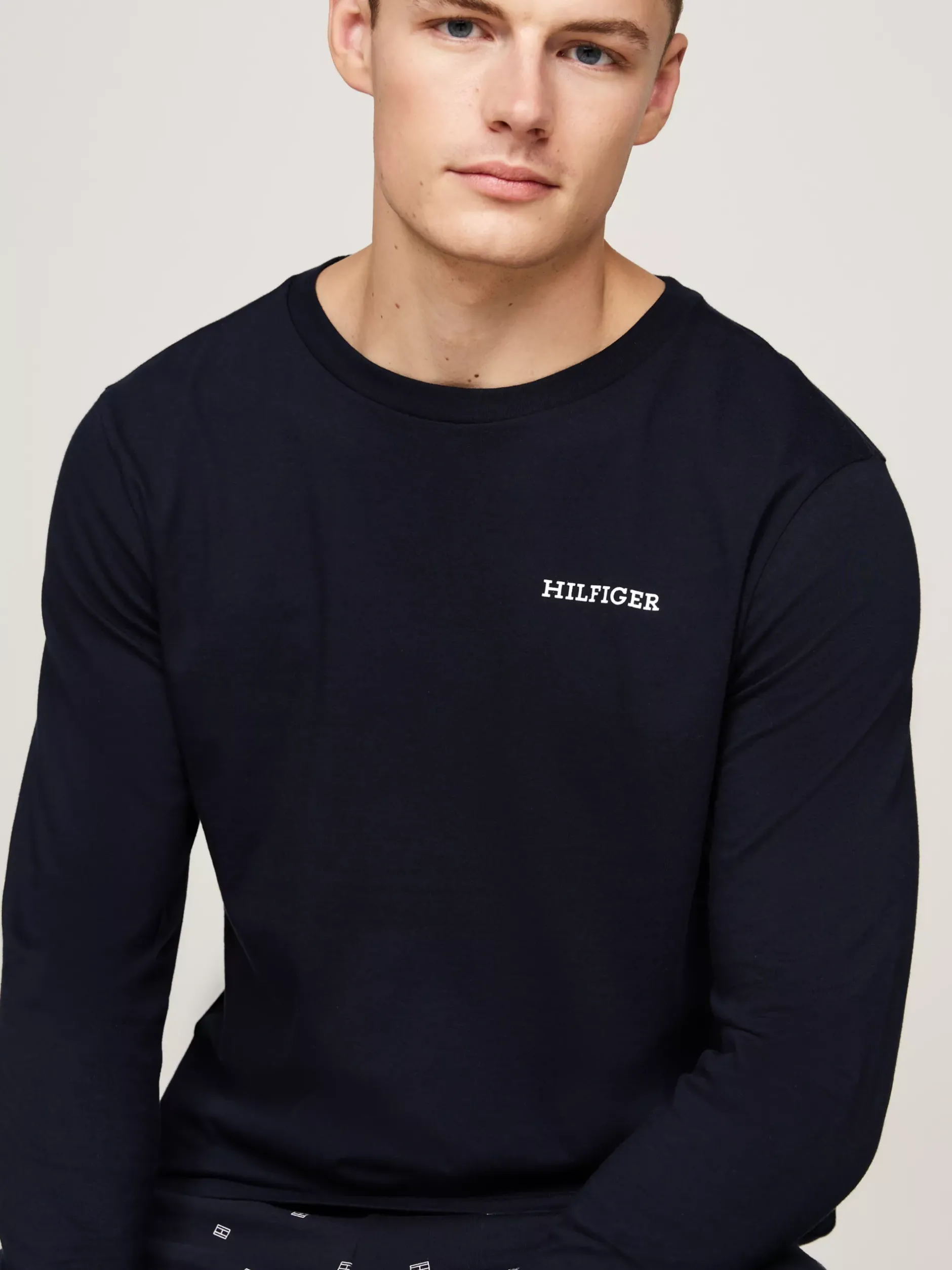 Stroje Kąpielowe*Tommy Hilfiger Piżama Z Dżerseju Z Logo Hilfiger Monotype DESERT SKY / OUTLINE FLAG