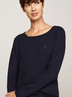 Piżamy & Odziez Nocna*Tommy Hilfiger Piżama Z Długim Rękawem Hilfiger Monotype DESERT SKY