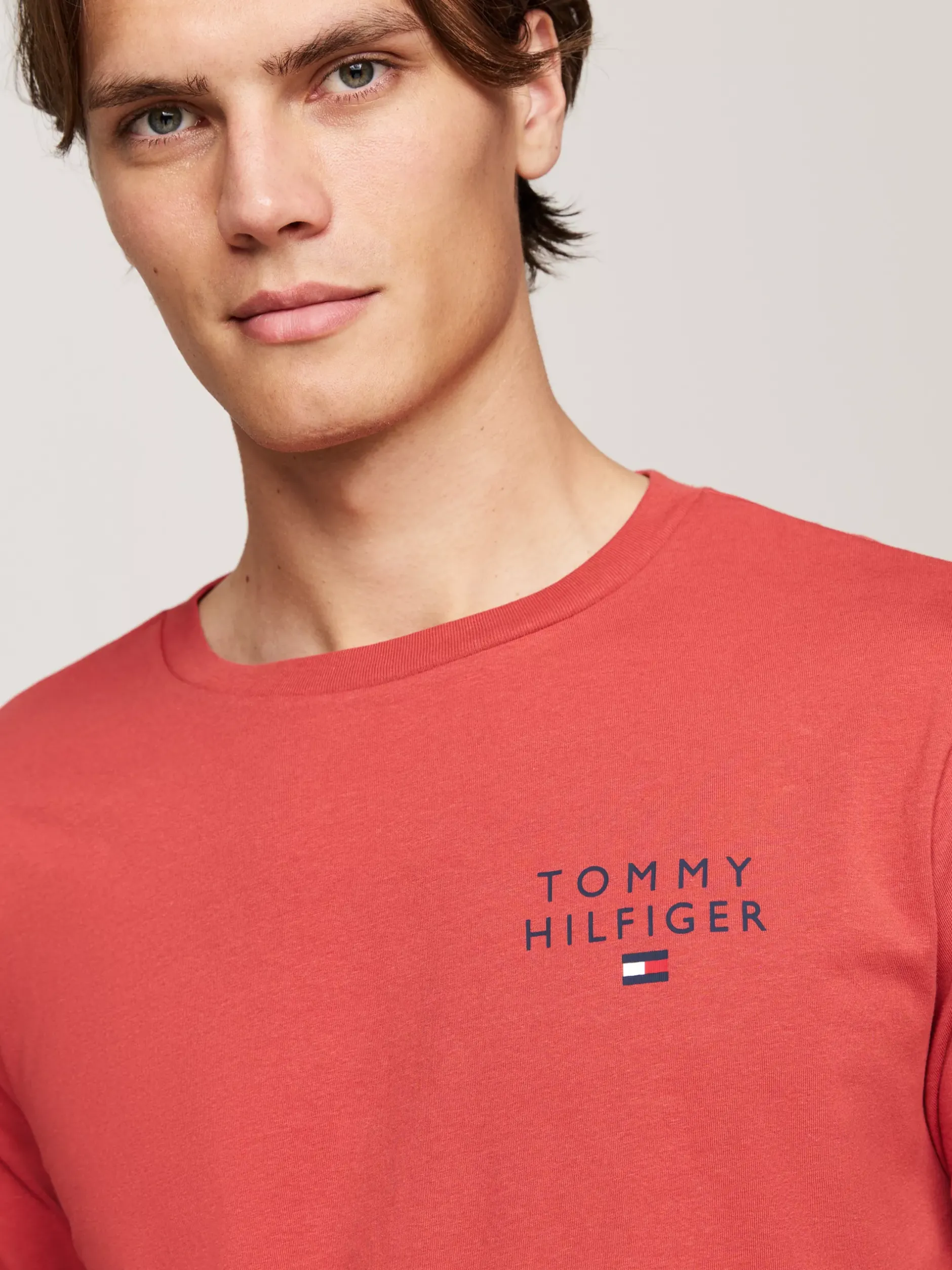 Stroje Kąpielowe*Tommy Hilfiger Piżama Z Długim Rękawem TH Original TERRA RED / MULTICO STRIPE