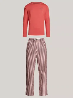 Stroje Kąpielowe*Tommy Hilfiger Piżama Z Długim Rękawem TH Original TERRA RED / MULTICO STRIPE