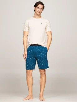 Piżamy*Tommy Hilfiger Piżama Z Szortami TH Original HT OAT / FLAG MIDNIGHT TURQUOISE