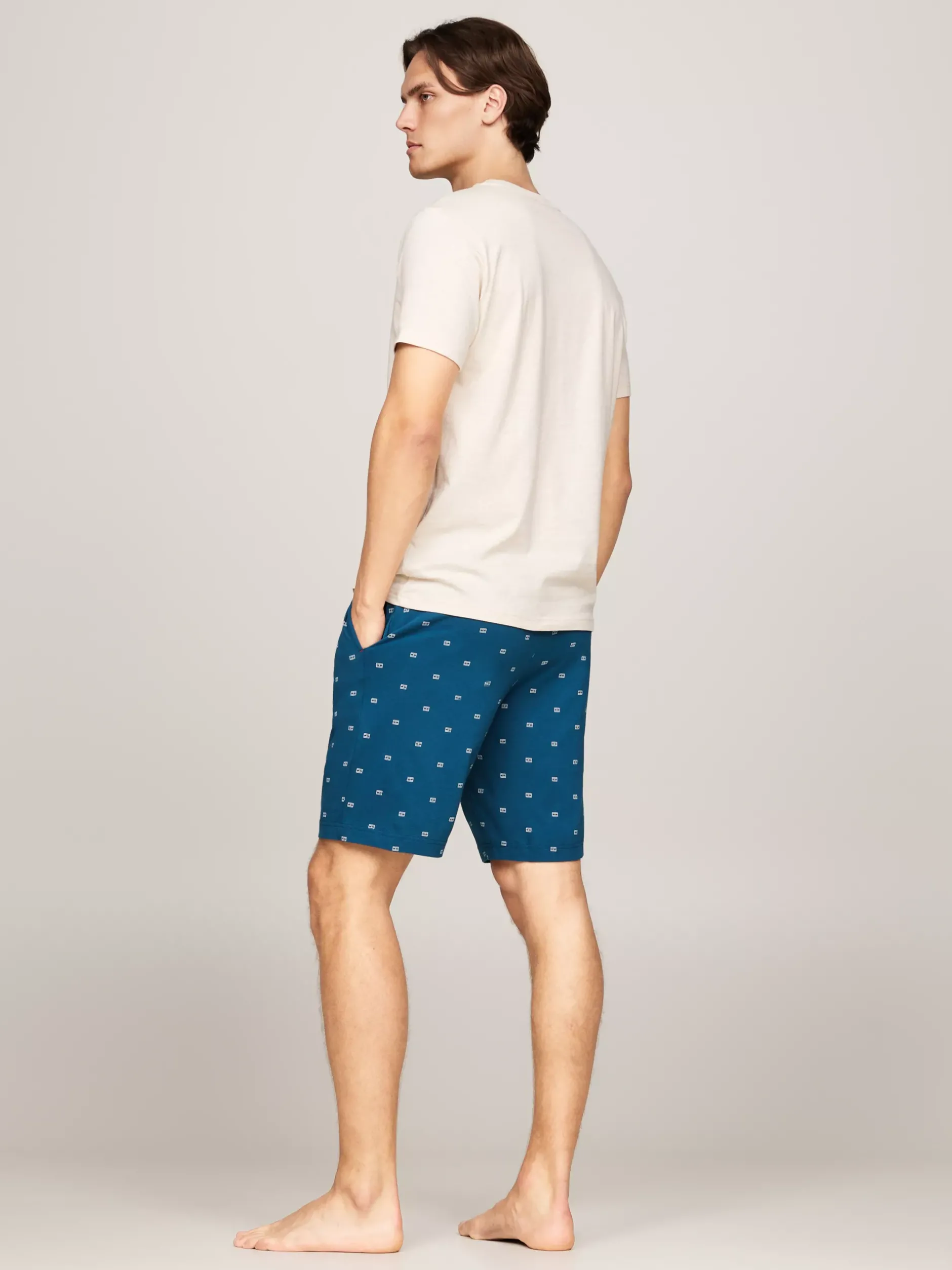 Piżamy*Tommy Hilfiger Piżama Z Szortami TH Original HT OAT / FLAG MIDNIGHT TURQUOISE