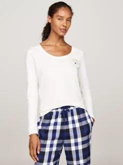 Stroje Domowe*Tommy Hilfiger Piżamowy Longsleeve TH Original IVORY