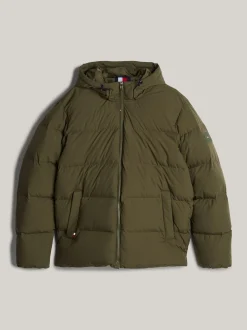 Kurtki & Płaszcze*Tommy Hilfiger Pikowana Kurtka Puchowa Adaptive Z Kapturem ARMY GREEN