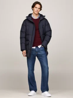 Kurtki & Płaszcze*Tommy Hilfiger Pikowana Puchowa Parka Z Kapturem DESERT SKY
