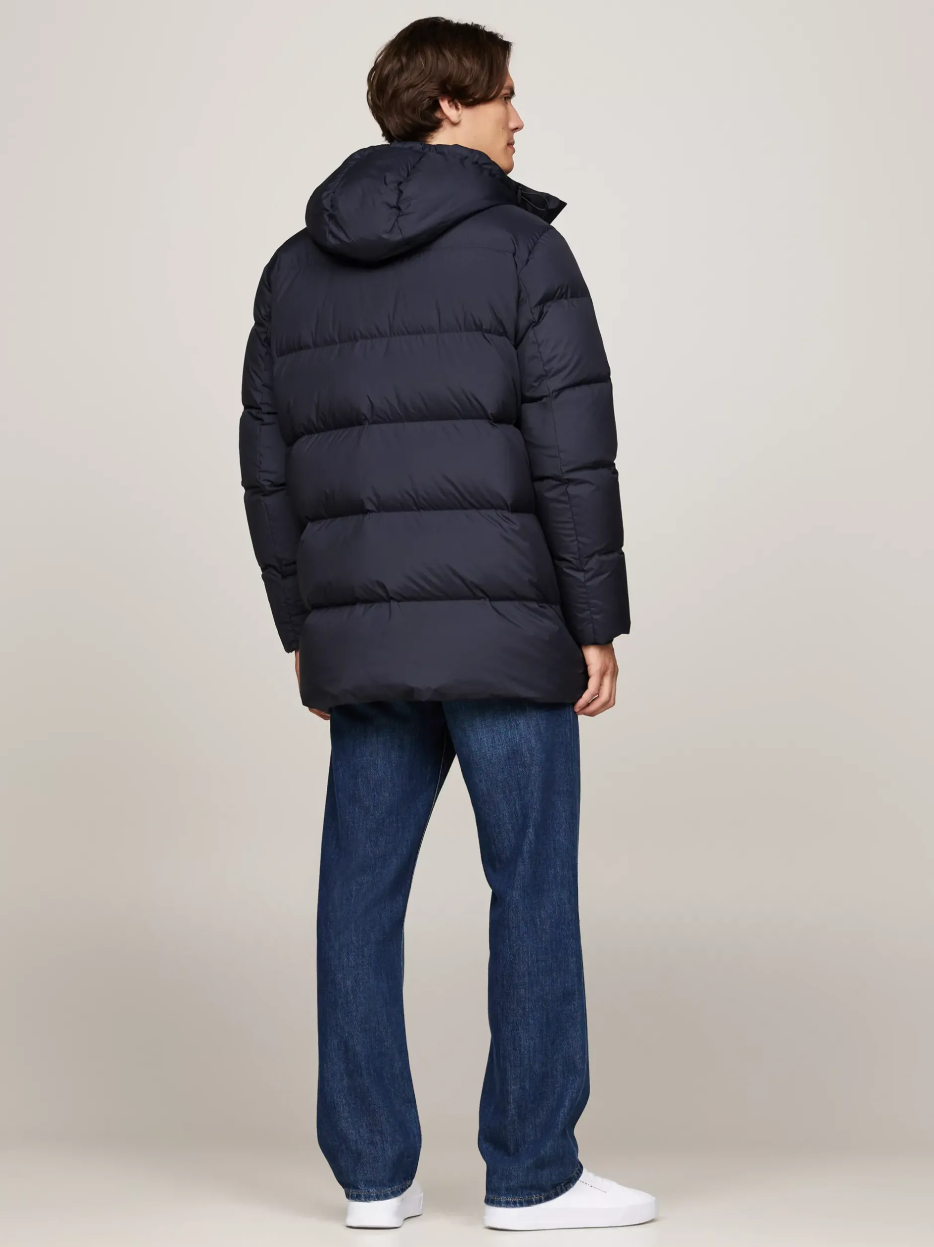 Kurtki & Płaszcze*Tommy Hilfiger Pikowana Puchowa Parka Z Kapturem DESERT SKY