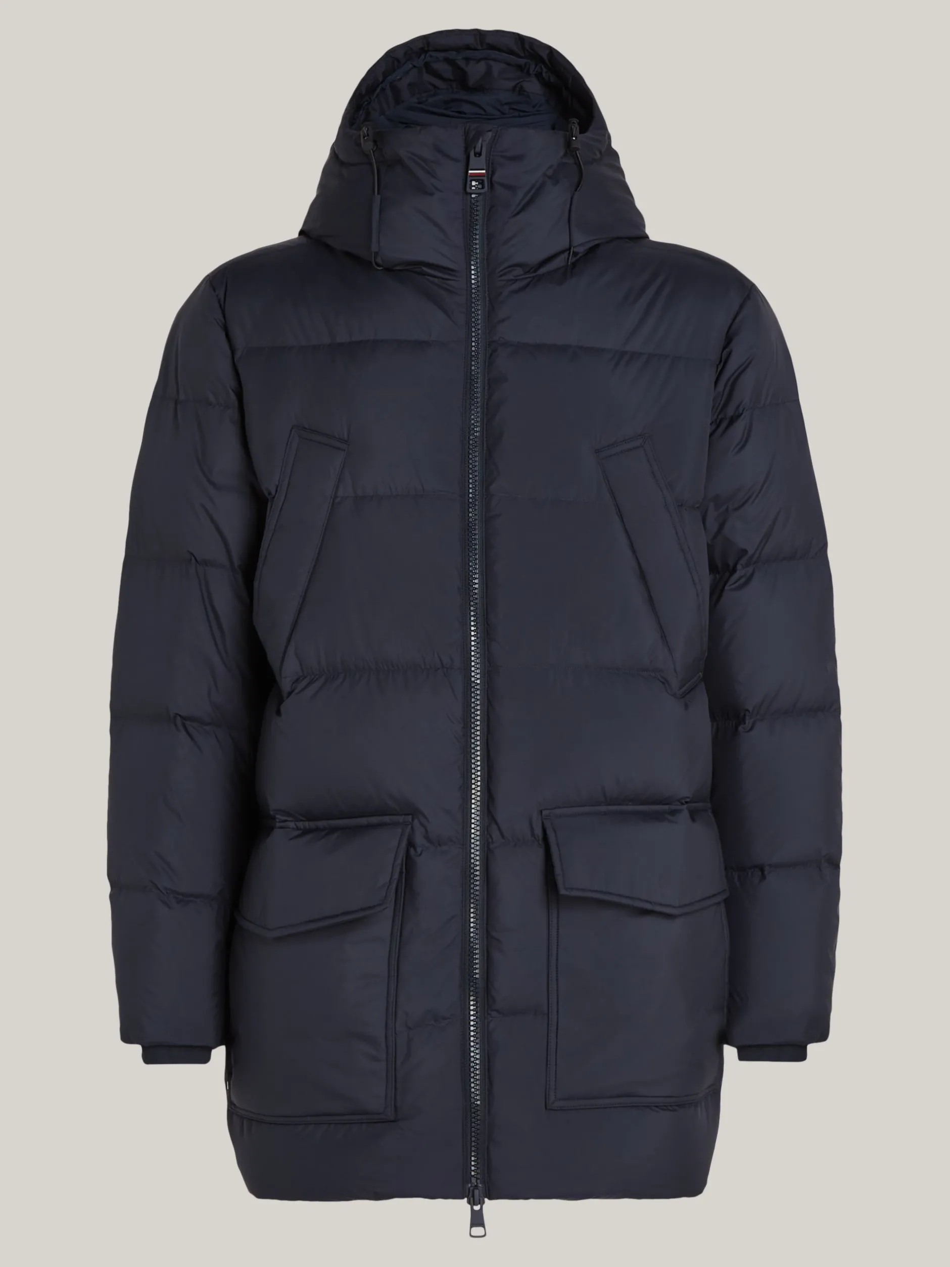 Kurtki & Płaszcze*Tommy Hilfiger Pikowana Puchowa Parka Z Kapturem DESERT SKY