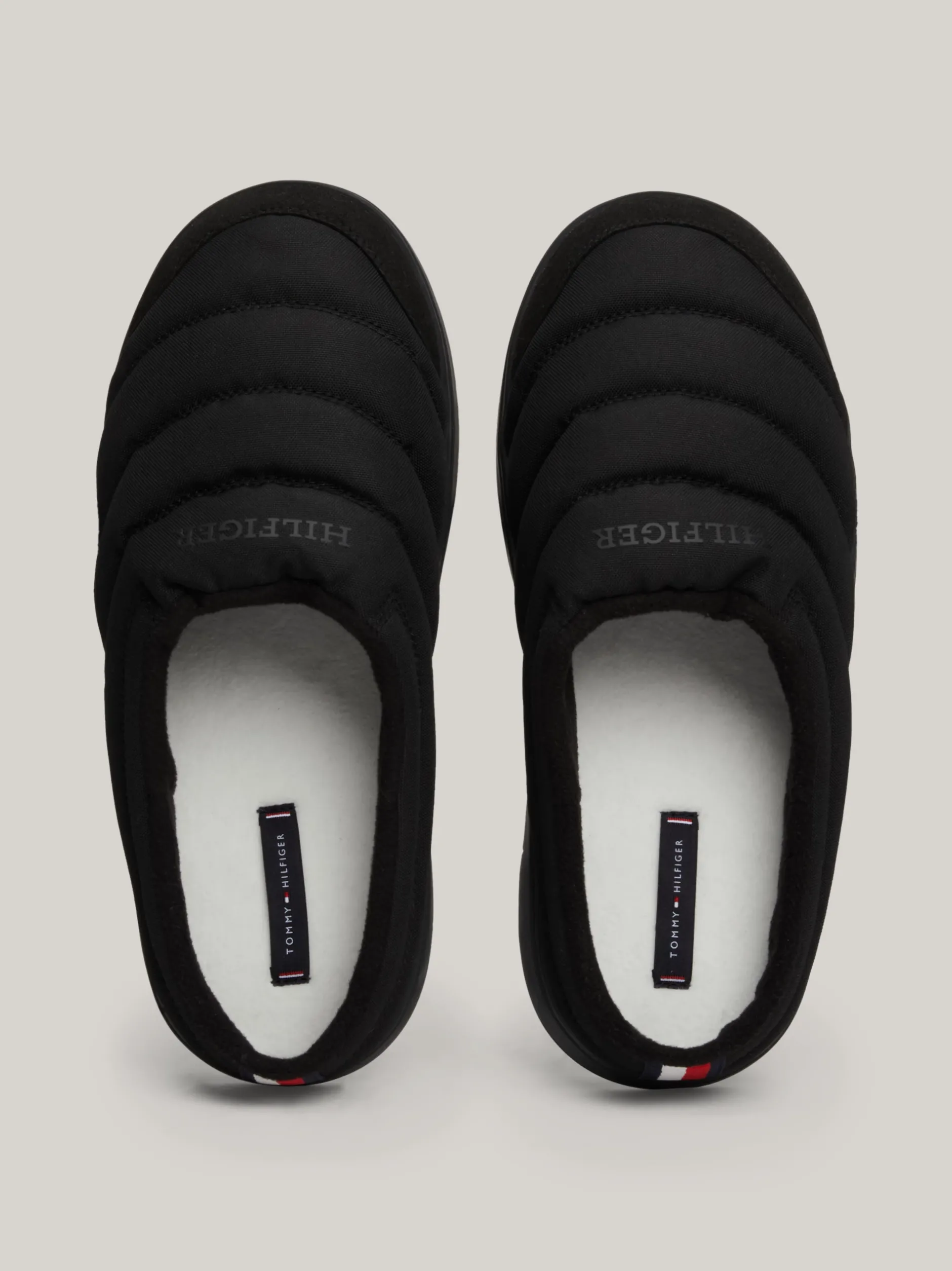 Buty Casual*Tommy Hilfiger Pikowane Kapcie Z Logo BLACK