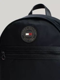Plecaki*Tommy Hilfiger Plecak Kopułowy O Mieszanych Fakturach BLACK