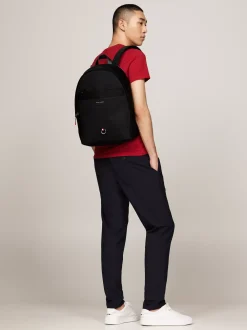 Plecaki*Tommy Hilfiger Plecak Na Laptop Z Logo BLACK