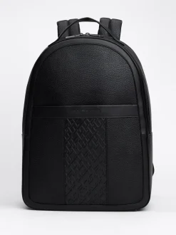 Plecaki*Tommy Hilfiger Plecak TH Monogram O Groszkowanej Fakturze BLACK