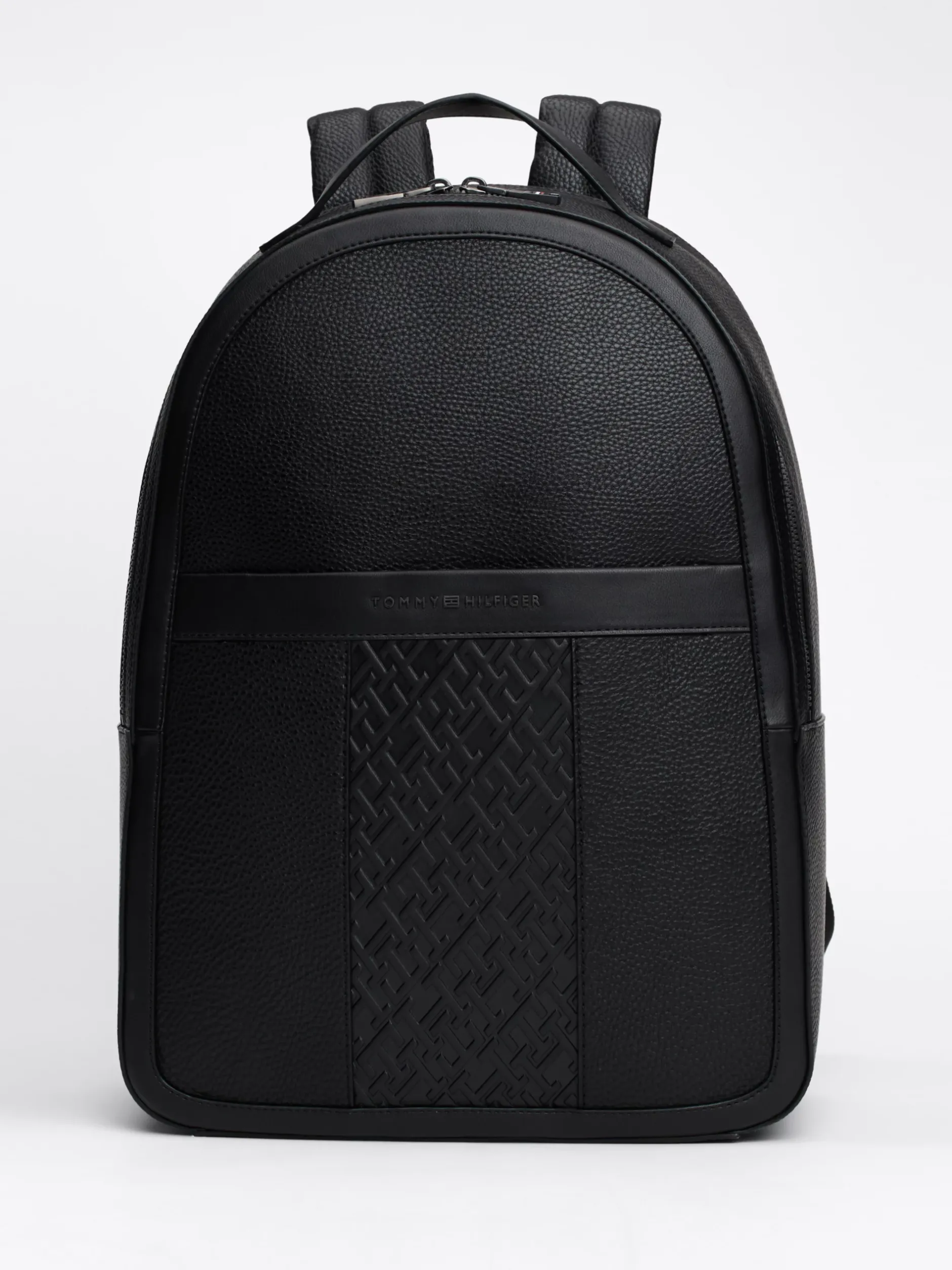 Plecaki*Tommy Hilfiger Plecak TH Monogram O Groszkowanej Fakturze BLACK