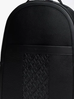 Plecaki*Tommy Hilfiger Plecak TH Monogram O Groszkowanej Fakturze BLACK