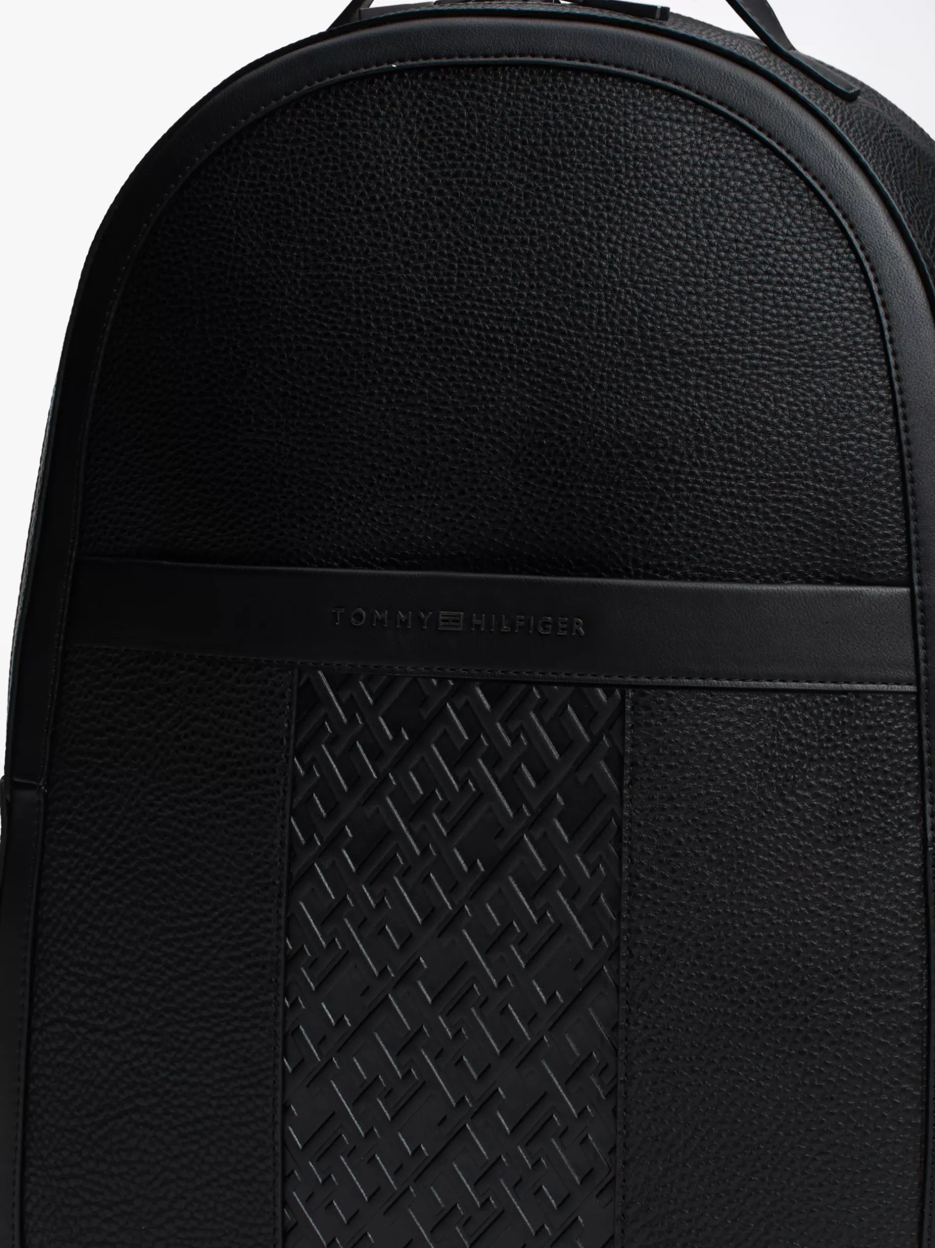 Plecaki*Tommy Hilfiger Plecak TH Monogram O Groszkowanej Fakturze BLACK