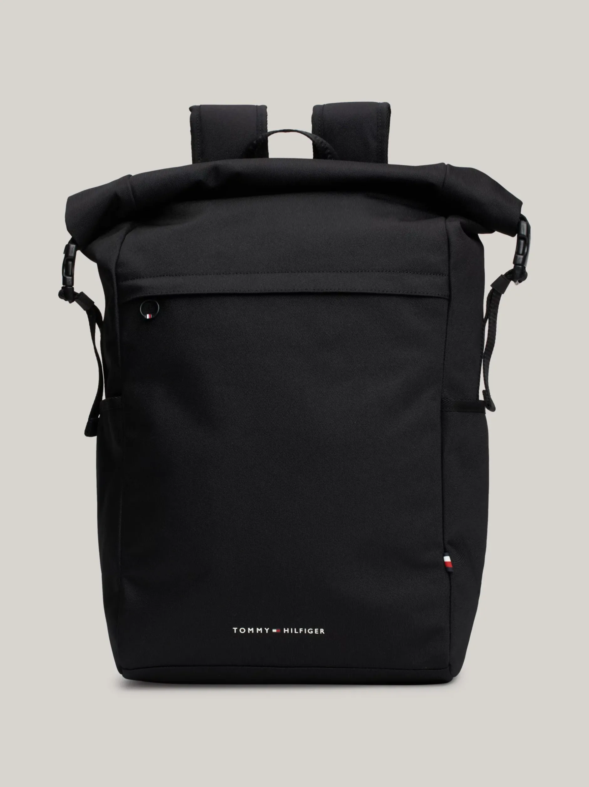 Plecaki*Tommy Hilfiger Plecak Ze Zwijaną Górą Z Logo BLACK