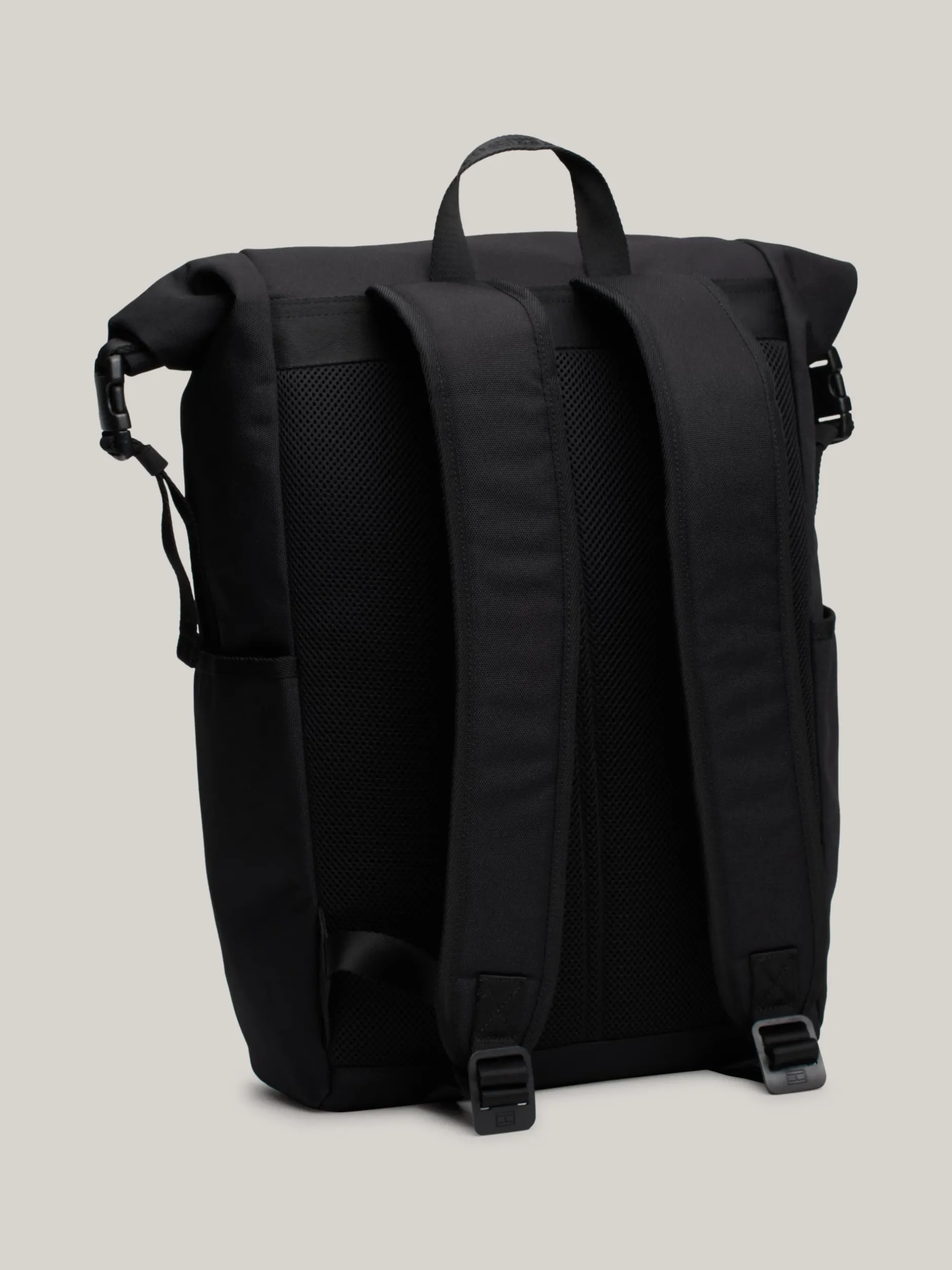 Plecaki*Tommy Hilfiger Plecak Ze Zwijaną Górą Z Logo BLACK