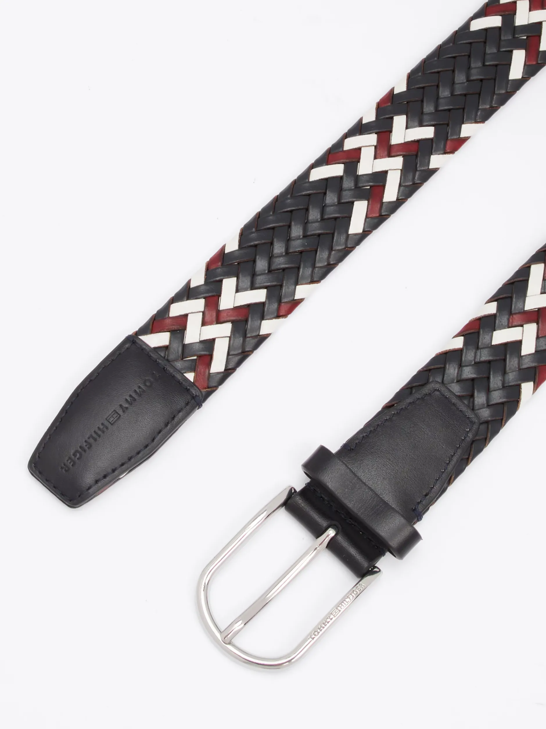 Paski*Tommy Hilfiger Pleciony Pasek TH Business Ze Skóry SPACE BLUE CORP