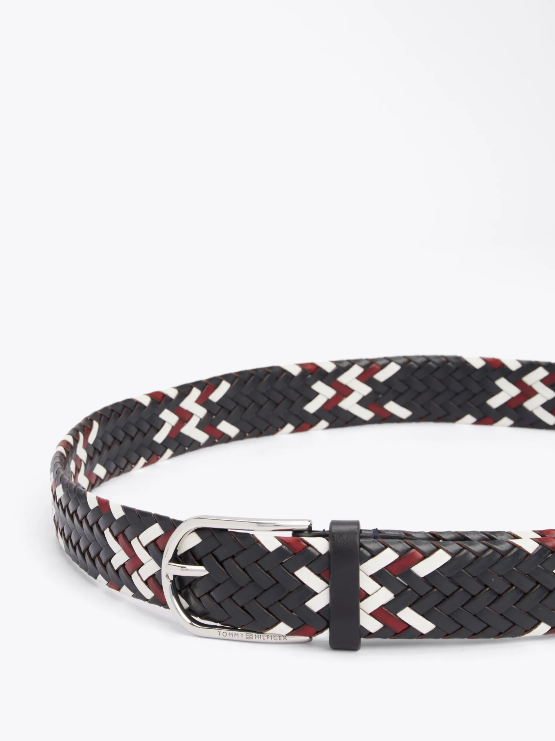 Paski*Tommy Hilfiger Pleciony Pasek TH Business Ze Skóry SPACE BLUE CORP
