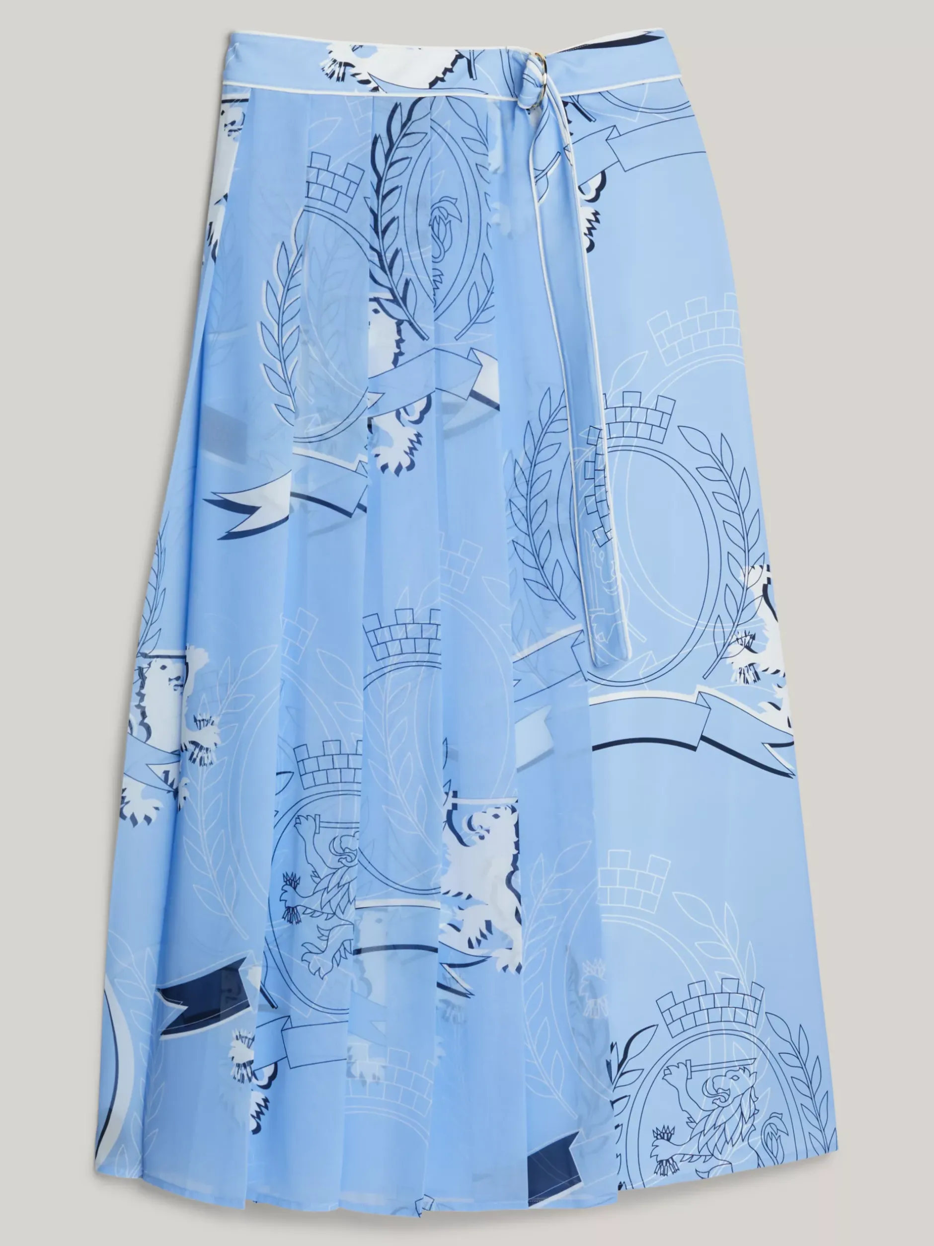 Spódnice*Tommy Hilfiger Plisowana Spódnica Kopertowa Midi Z Nadrukiem VESSEL BLUE