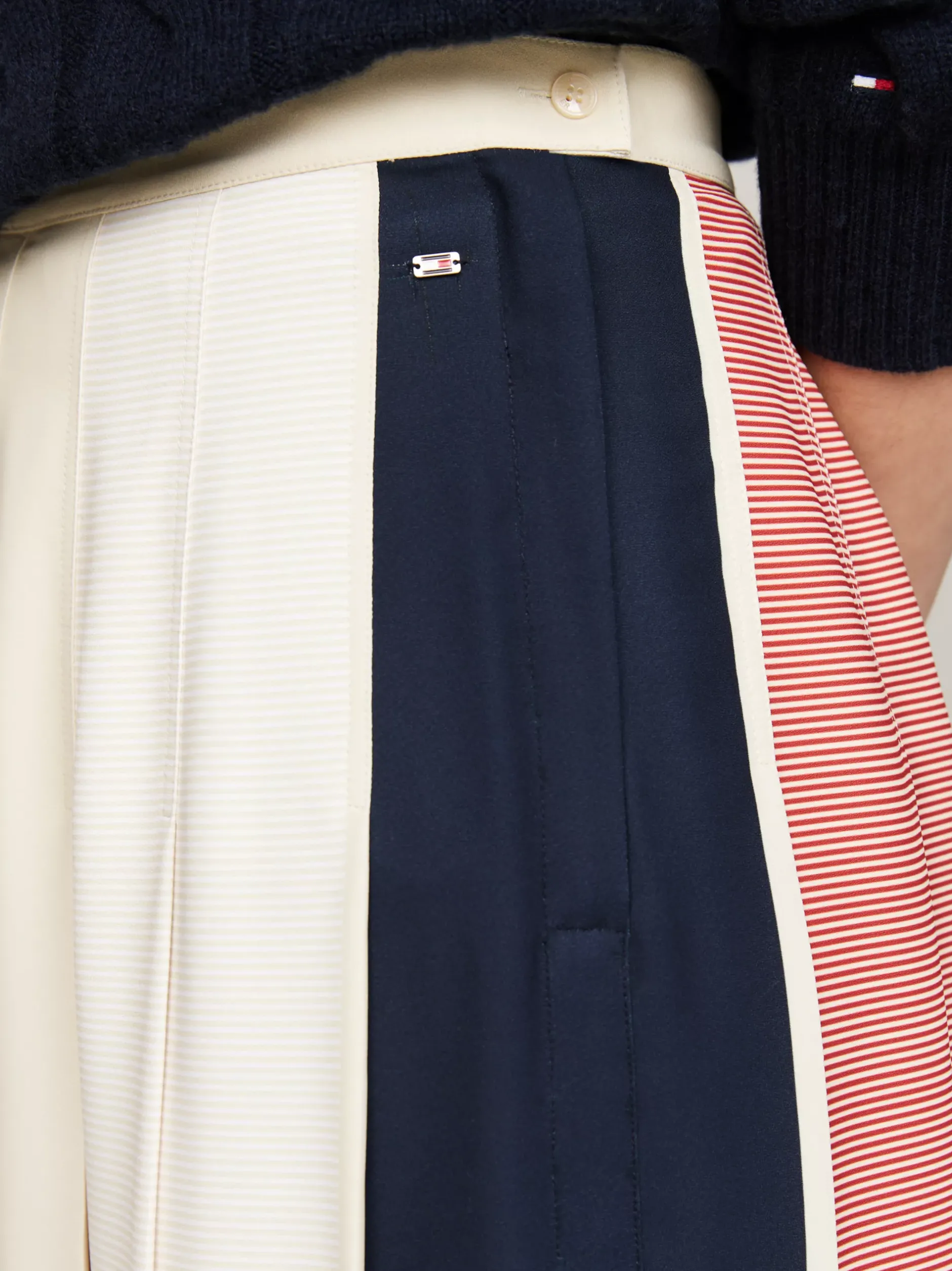 Spódnice*Tommy Hilfiger Plisowana Spódnica Midi LADDER L OWGLOBAL STP/ CTRY IVORY