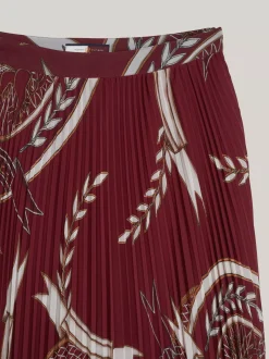 Spódnice*Tommy Hilfiger Plisowana Spódnica Midi Z Emblematem ROUGE