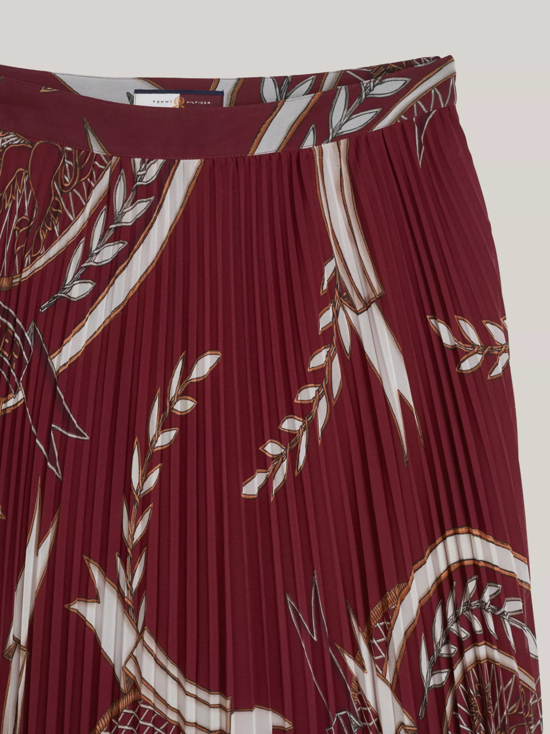 Spódnice*Tommy Hilfiger Plisowana Spódnica Midi Z Emblematem ROUGE
