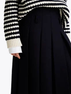 Spódnice*Tommy Hilfiger Plisowana Spódnica Midi Z Mieszanki Wełny DESERT SKY