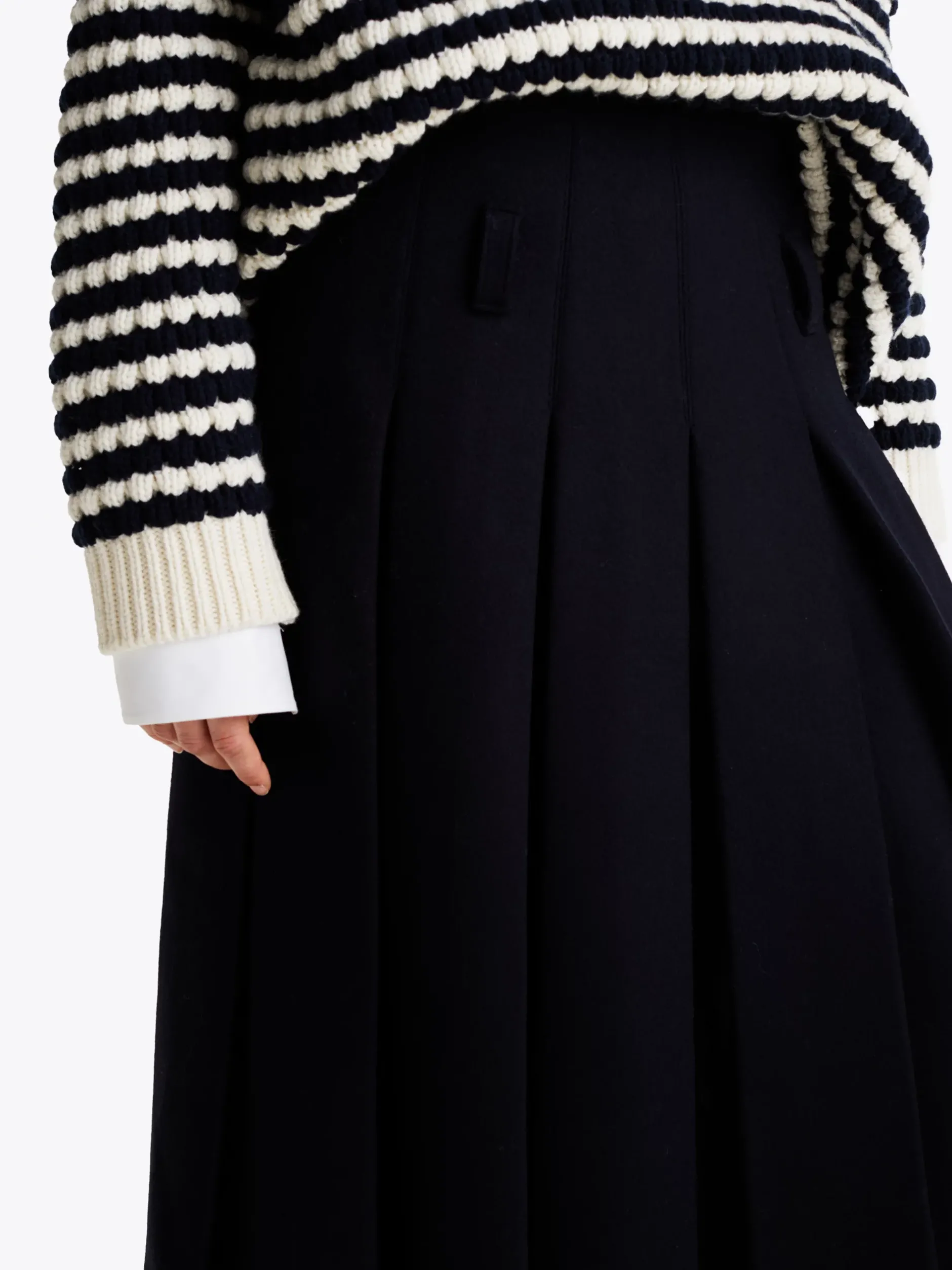Spódnice*Tommy Hilfiger Plisowana Spódnica Midi Z Mieszanki Wełny DESERT SKY