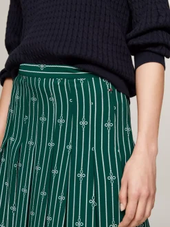 Spódnice*Tommy Hilfiger Plisowana Spódnica Z Nadrukiem Z Motywem Liny ROPE STRIPE KNOT/ GREEN