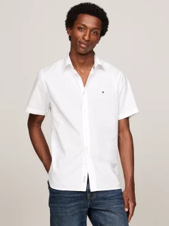 Koszule*Tommy Hilfiger Popelinowa Koszula O Regularnym Kroju WHITE