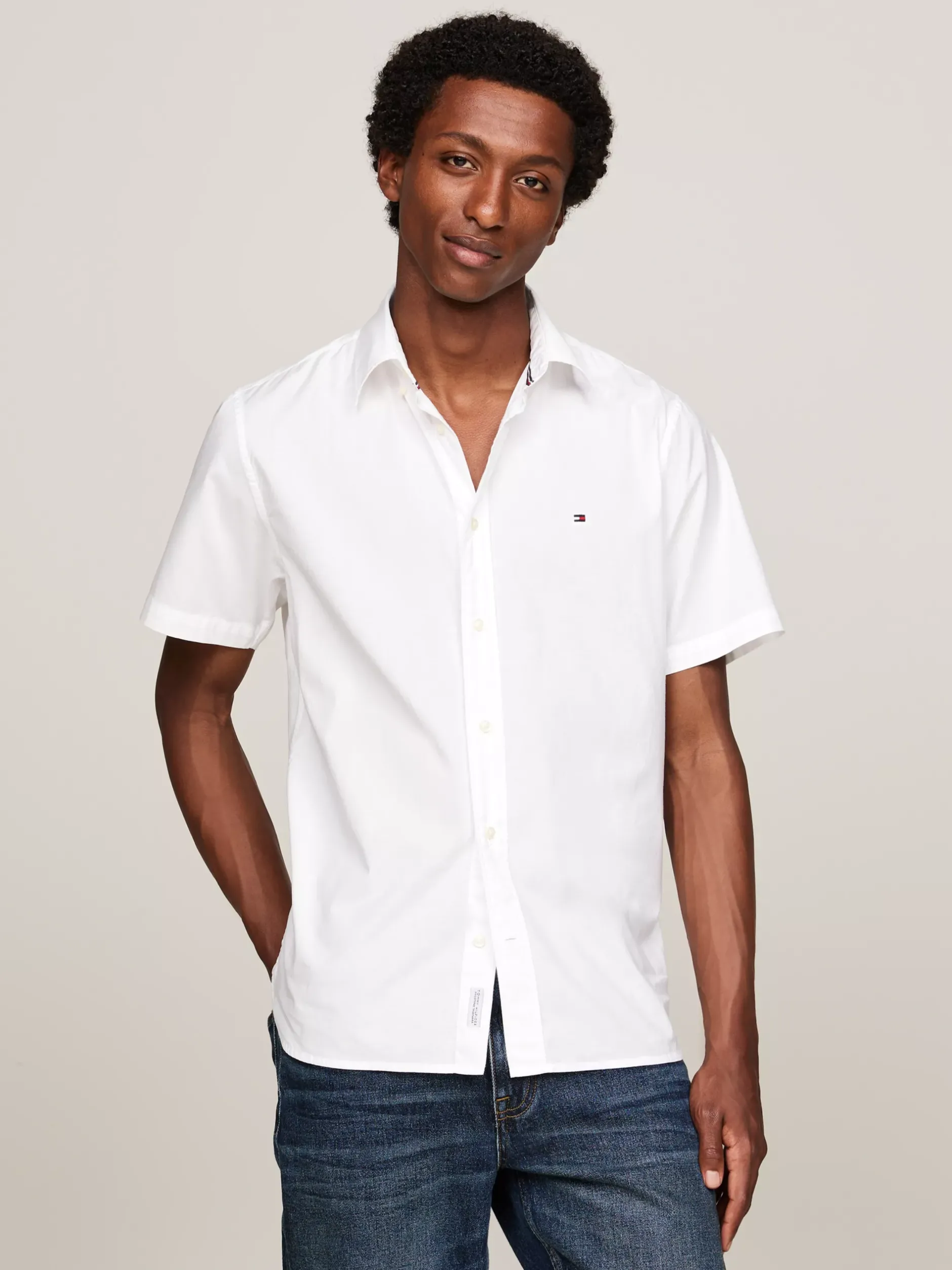 Koszule*Tommy Hilfiger Popelinowa Koszula O Regularnym Kroju WHITE