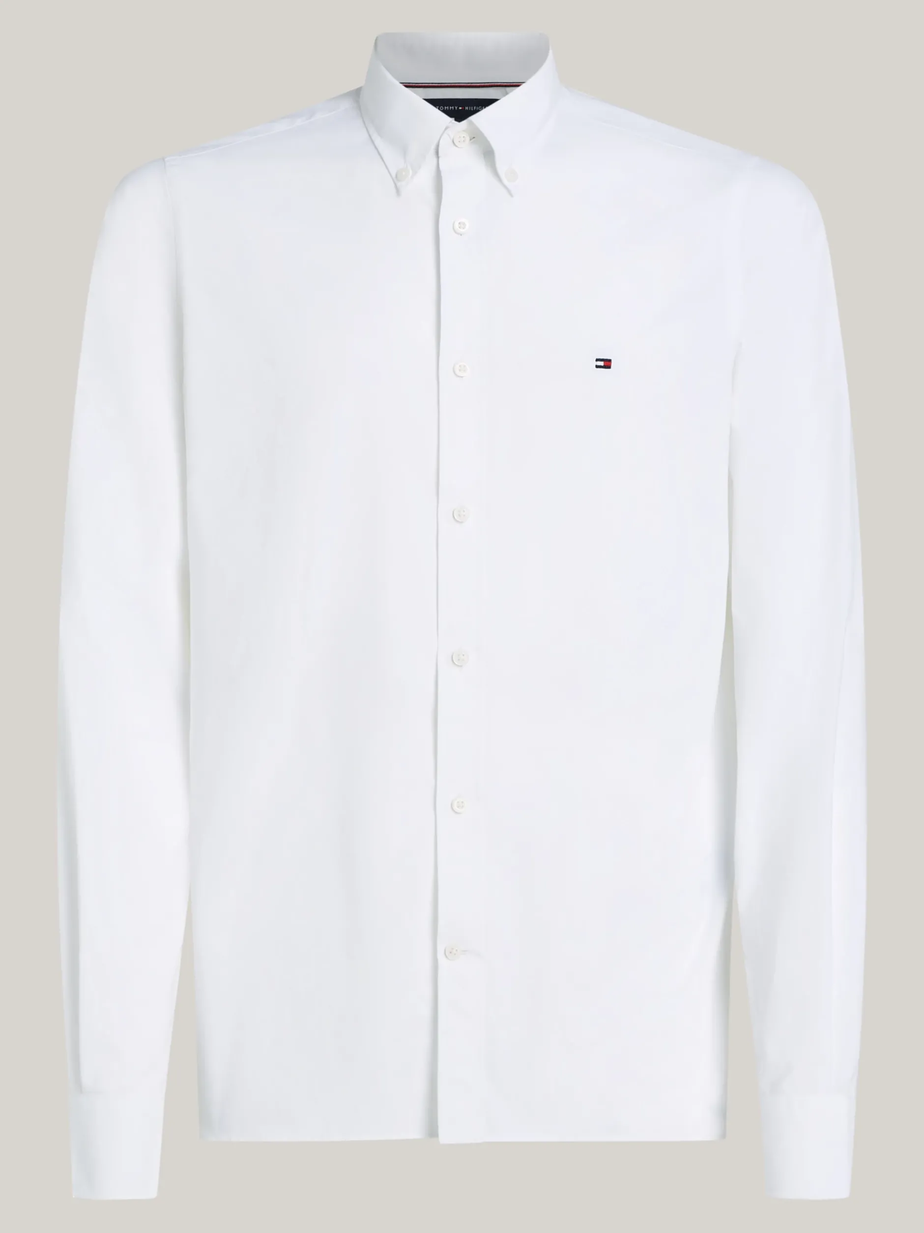 Koszule*Tommy Hilfiger Popelinowa Koszula O Wąskim Kroju OPTIC WHITE