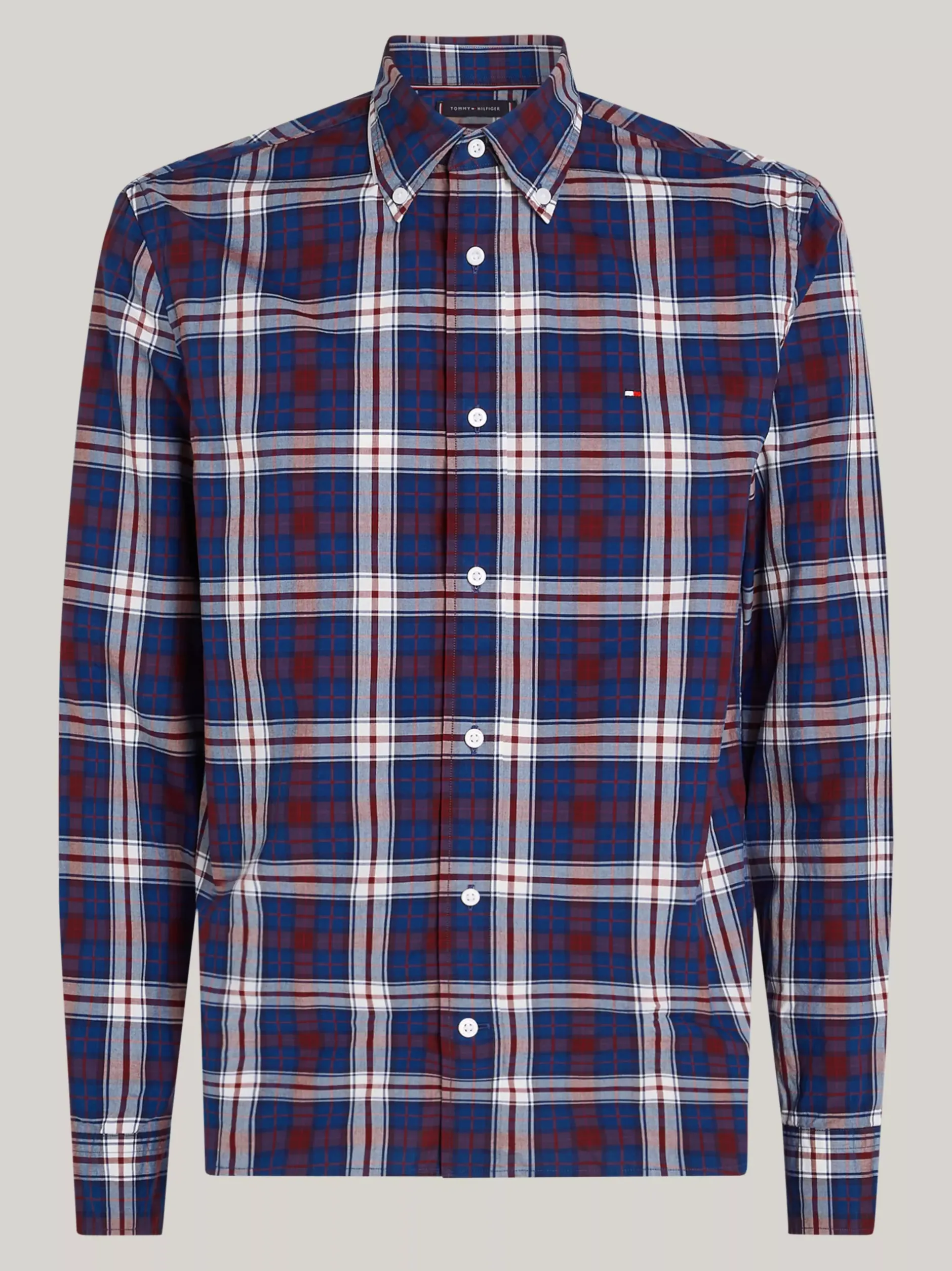Koszule*Tommy Hilfiger Popelinowa Koszula W Kratę Tommy DEEP INDIGO / ROUGE CHECK
