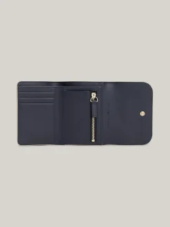 Portfele & Breloczki Do Kluczy*Tommy Hilfiger Porfel Z Klapką I Monogramem TH Heritage BEIGE