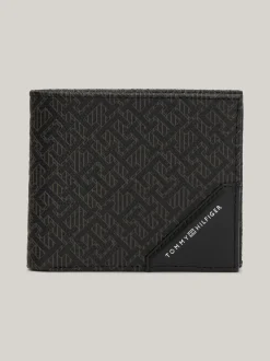 Portfele & Breloczki Do Kluczy*Tommy Hilfiger Portfel Business We Wzór W Monogram TH BLACK