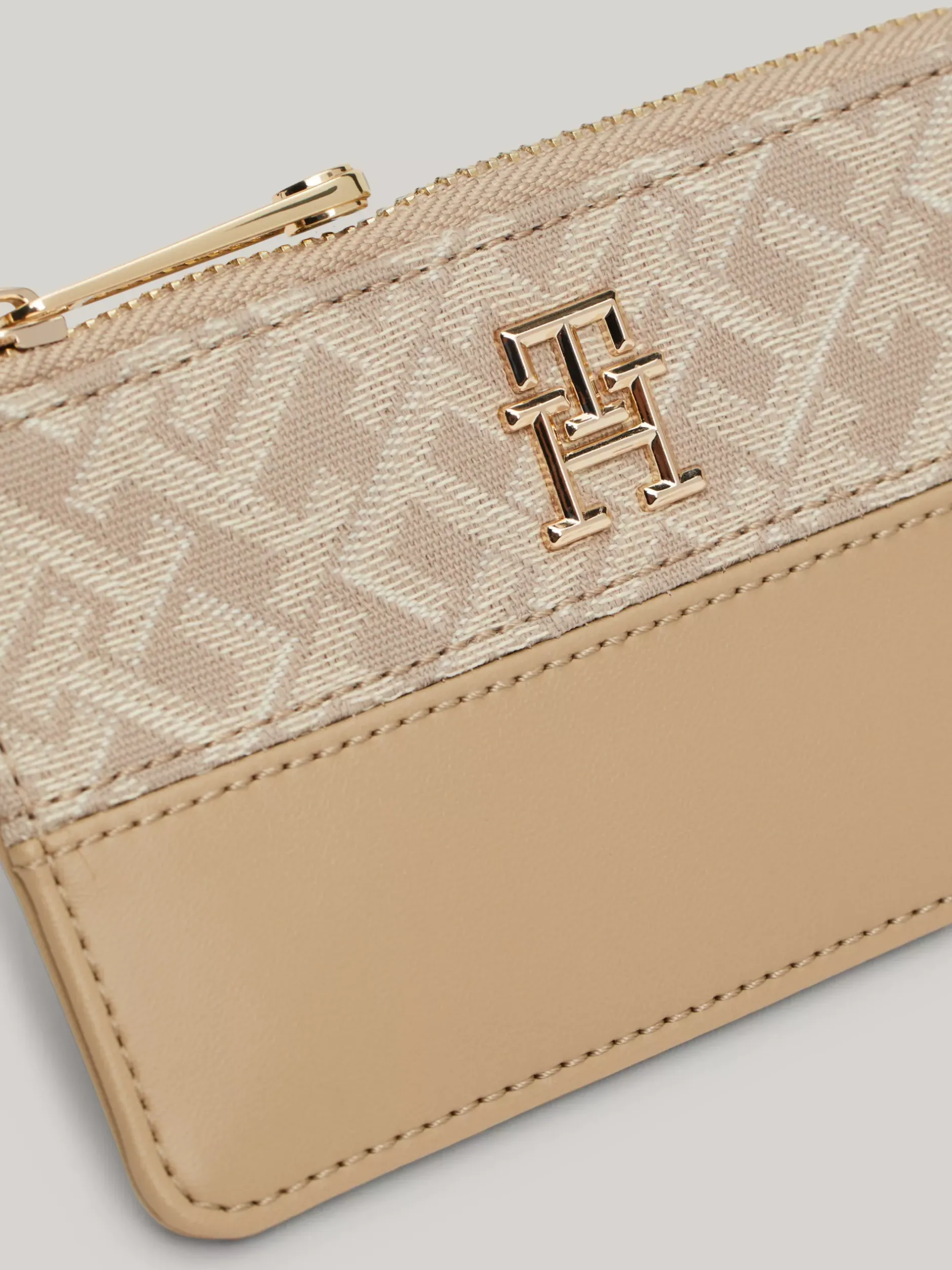 Portfele & Breloczki Do Kluczy*Tommy Hilfiger Portfel TH Jacquard Z Monogramem BEIGE