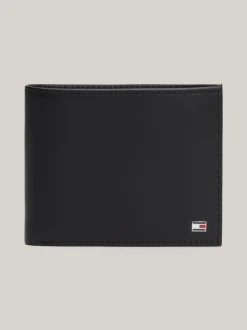 Portfele & Breloczki Do Kluczy*Tommy Hilfiger Portfel Z Kolekcji Eton W Sygnowane Paski BLACK