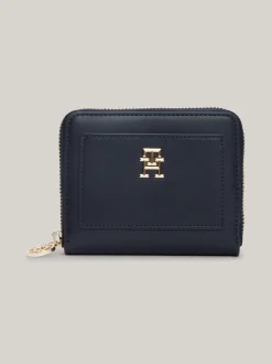 Portfele & Breloczki Do Kluczy*Tommy Hilfiger Portfel Z Zapięciem Na Zamek I Monogramem TH SPACE BLUE