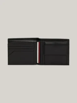 Portfele & Breloczki Do Kluczy*Tommy Hilfiger Portfel Ze Skóry Premium Na Karty I Bilon BLACK