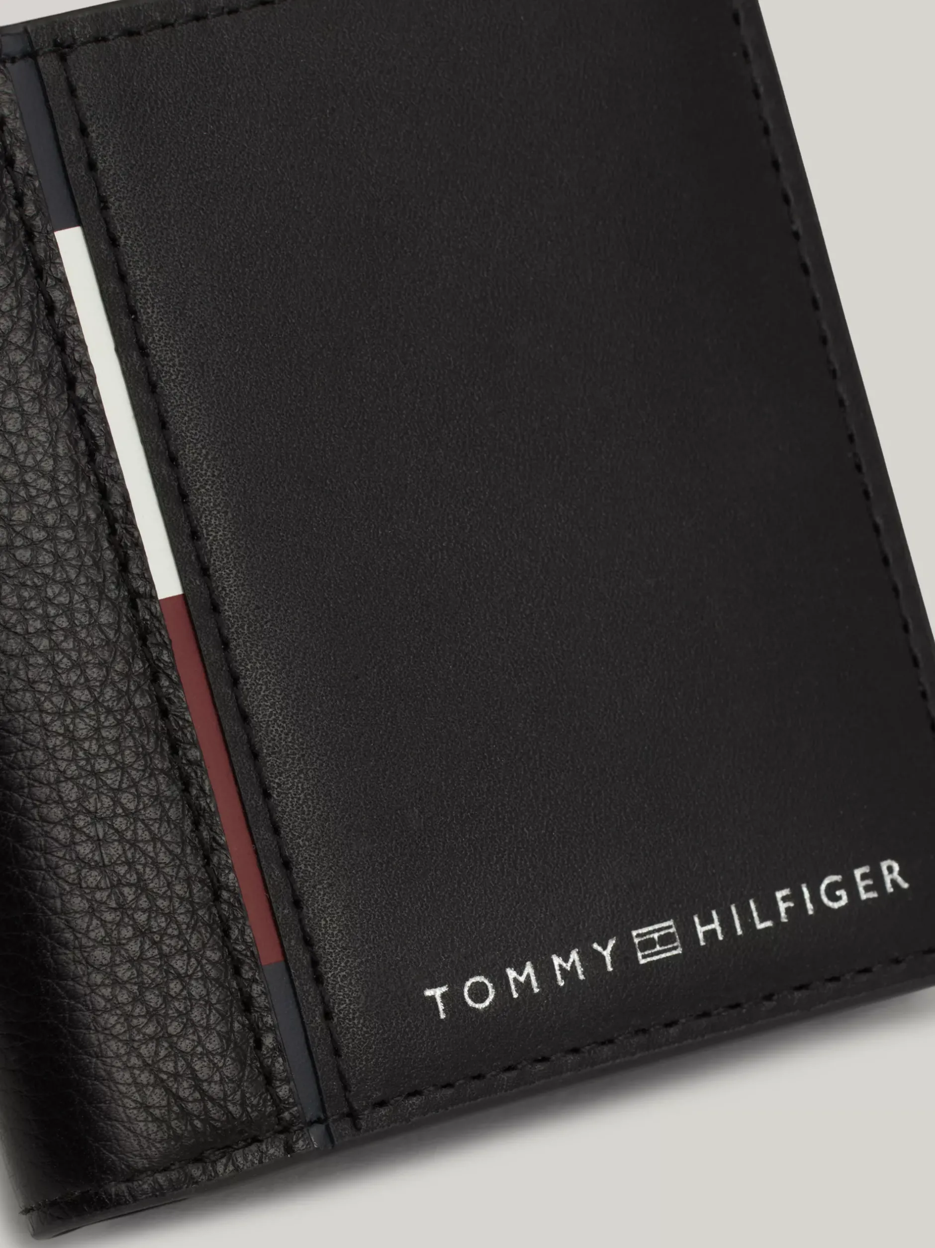 Portfele & Breloczki Do Kluczy*Tommy Hilfiger Potrójnie Składany Portfel Skórzany Casual BLACK