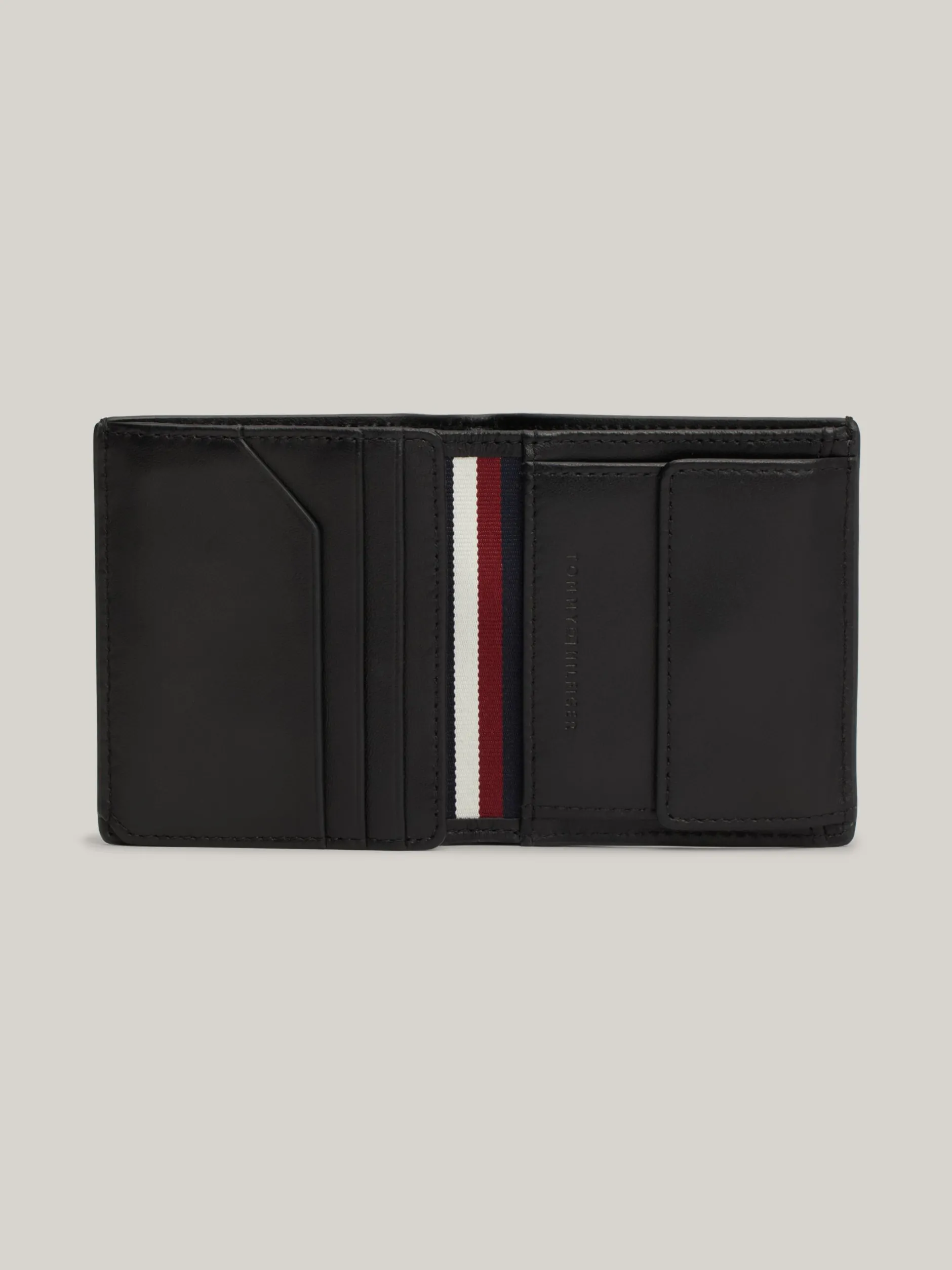Portfele & Breloczki Do Kluczy*Tommy Hilfiger Potrójnie Składany Portfel Skórzany Casual BLACK