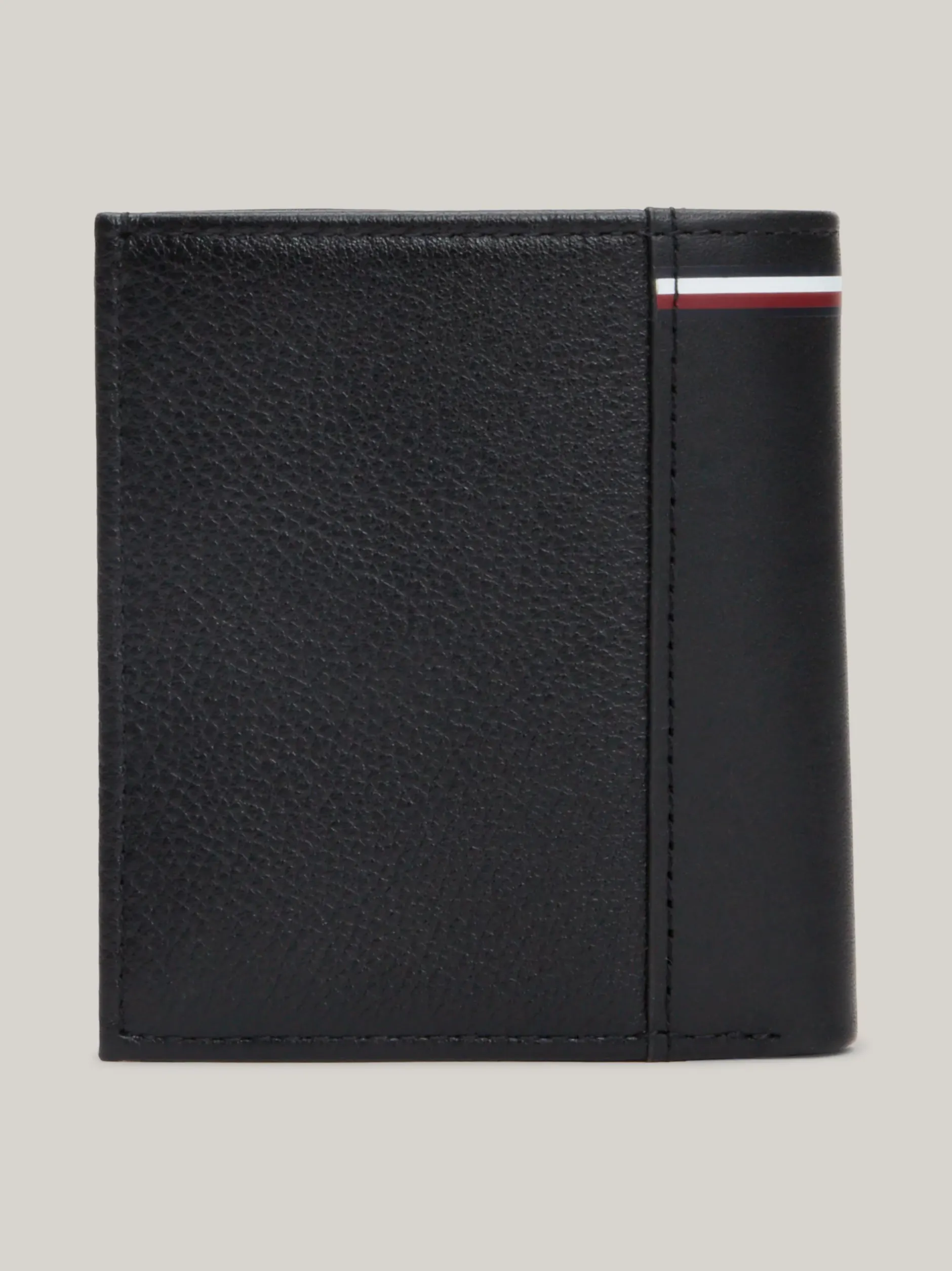 Portfele & Breloczki Do Kluczy*Tommy Hilfiger Potrójnie Składany Skórzany Portfel Z Logo BLACK