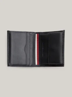 Portfele & Breloczki Do Kluczy*Tommy Hilfiger Potrójnie Składany Skórzany Portfel Z Logo BLACK