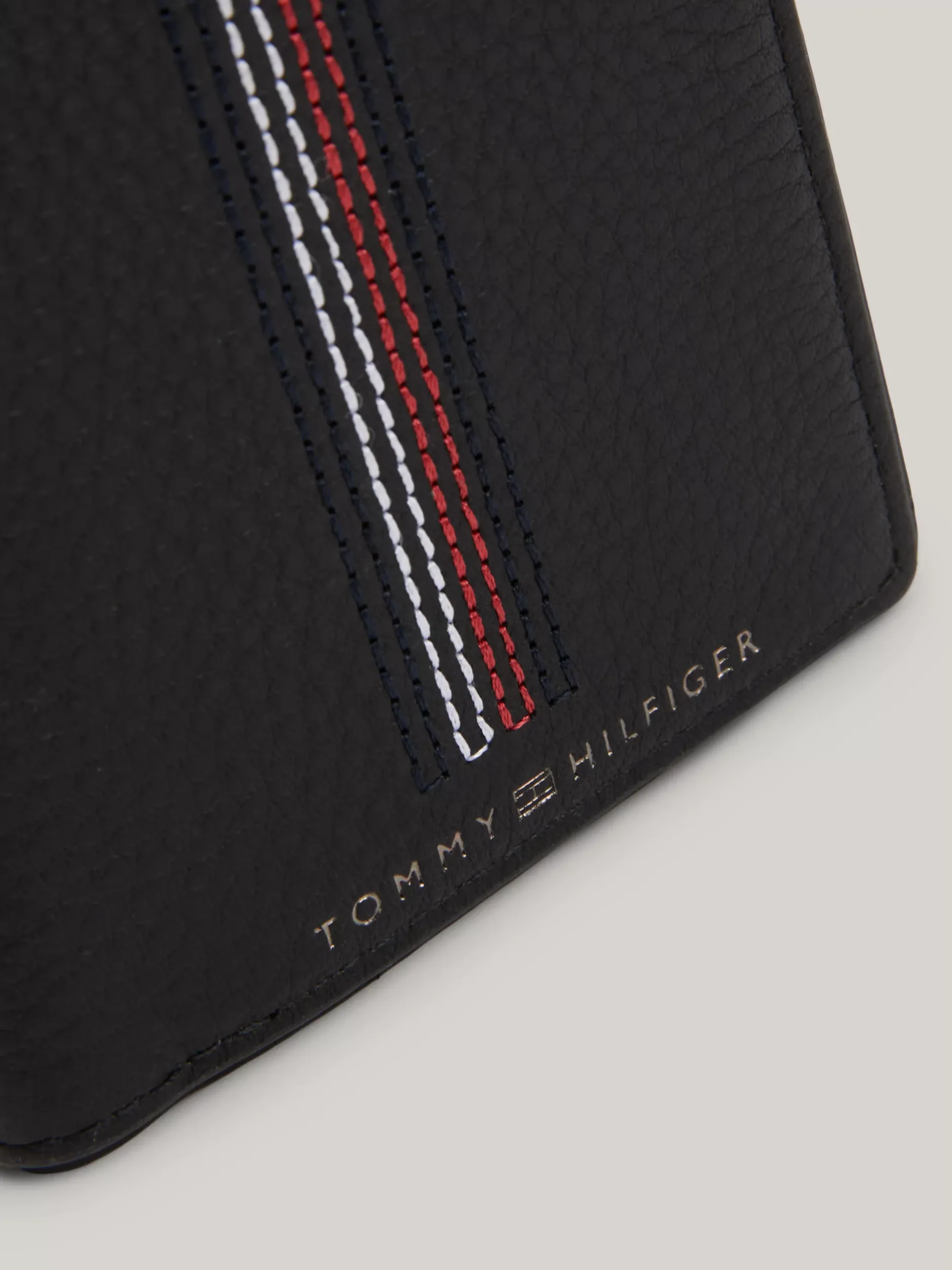 Portfele & Breloczki Do Kluczy*Tommy Hilfiger Potrójnie Składany Skórzany Portfel Casual BLACK