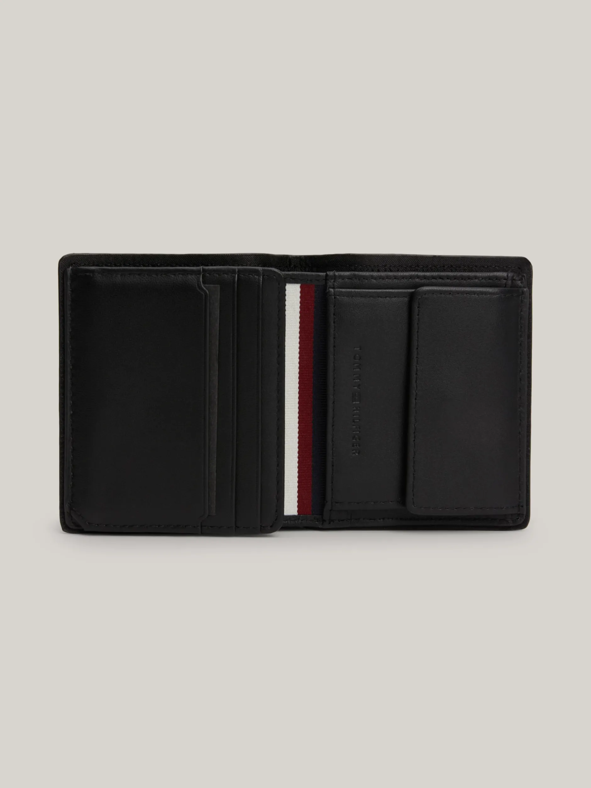 Portfele & Breloczki Do Kluczy*Tommy Hilfiger Potrójnie Składany Skórzany Portfel Casual BLACK