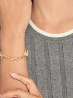 Biżuteria*Tommy Hilfiger Pozłacana Bransoletka Z Kontrastowych Ogniw GOLD